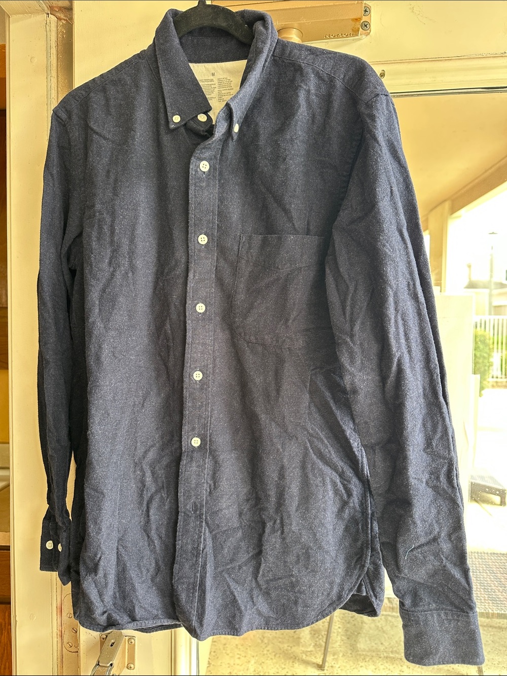 Muji Men's Dark Navy Button-Down Shirt